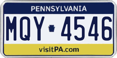 PA license plate MQY4546