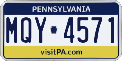 PA license plate MQY4571