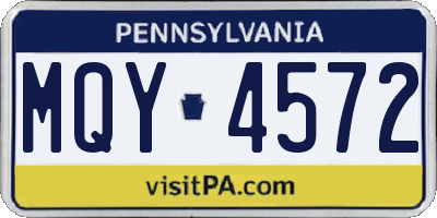PA license plate MQY4572