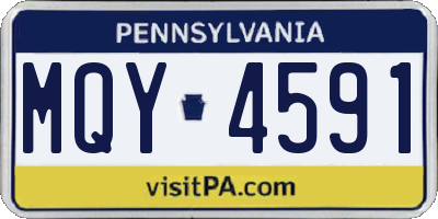 PA license plate MQY4591