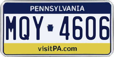 PA license plate MQY4606