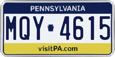 PA license plate MQY4615