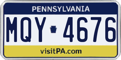 PA license plate MQY4676