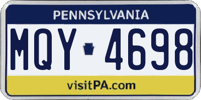 PA license plate MQY4698