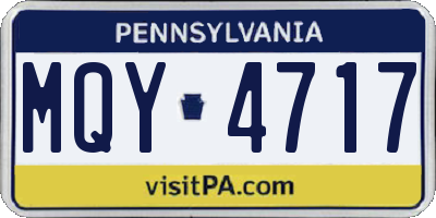 PA license plate MQY4717