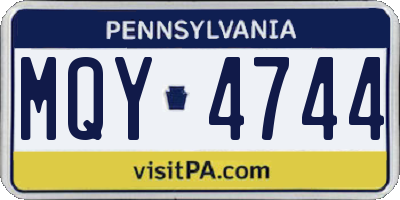PA license plate MQY4744