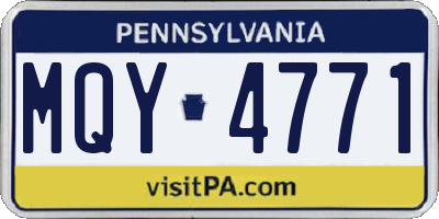 PA license plate MQY4771