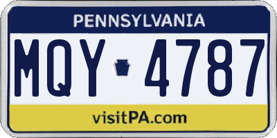 PA license plate MQY4787