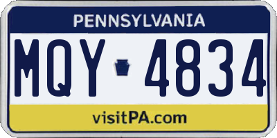 PA license plate MQY4834