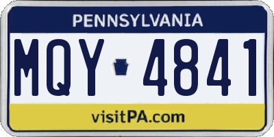 PA license plate MQY4841