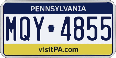 PA license plate MQY4855