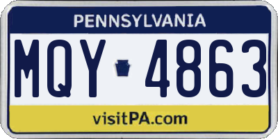 PA license plate MQY4863