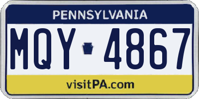 PA license plate MQY4867