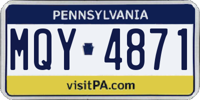 PA license plate MQY4871