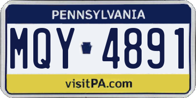 PA license plate MQY4891