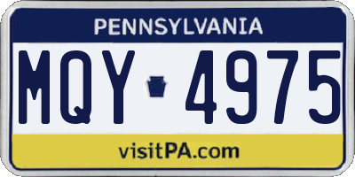 PA license plate MQY4975