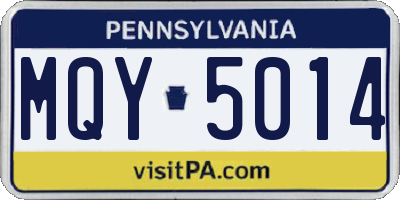 PA license plate MQY5014