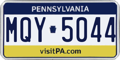 PA license plate MQY5044