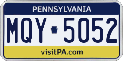 PA license plate MQY5052