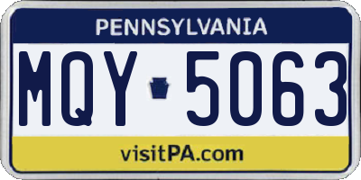 PA license plate MQY5063