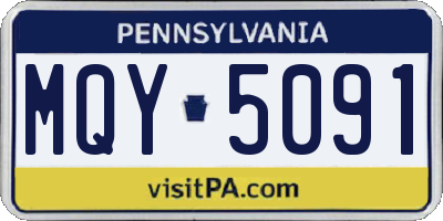 PA license plate MQY5091