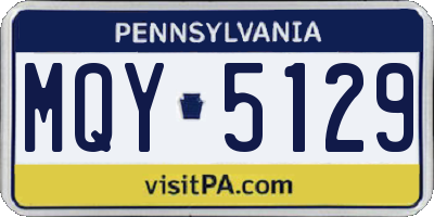 PA license plate MQY5129