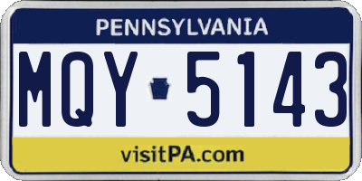 PA license plate MQY5143