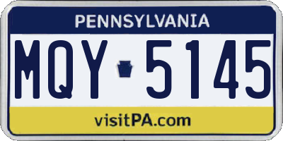 PA license plate MQY5145