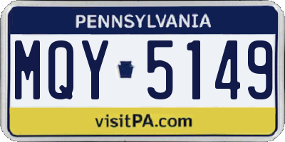 PA license plate MQY5149