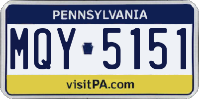 PA license plate MQY5151