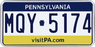 PA license plate MQY5174