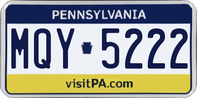 PA license plate MQY5222
