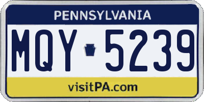 PA license plate MQY5239