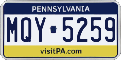 PA license plate MQY5259