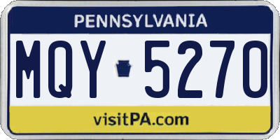 PA license plate MQY5270