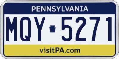 PA license plate MQY5271