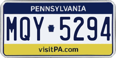 PA license plate MQY5294