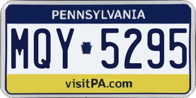 PA license plate MQY5295