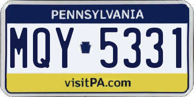PA license plate MQY5331