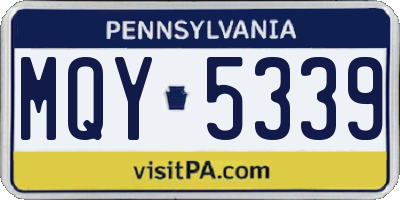 PA license plate MQY5339