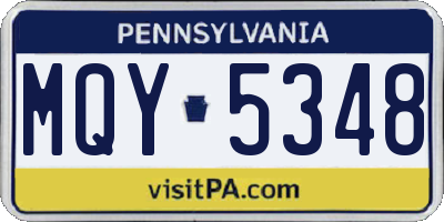 PA license plate MQY5348