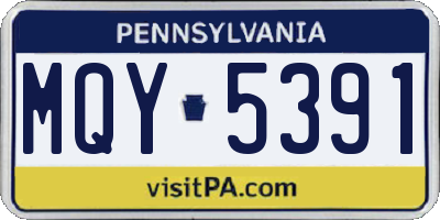 PA license plate MQY5391