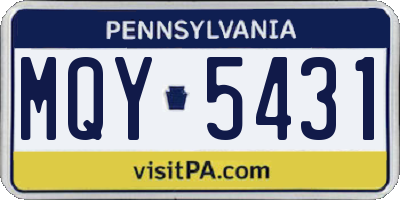 PA license plate MQY5431