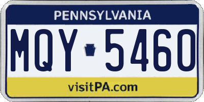 PA license plate MQY5460