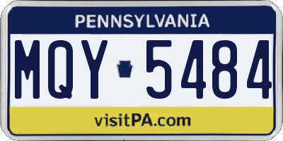 PA license plate MQY5484