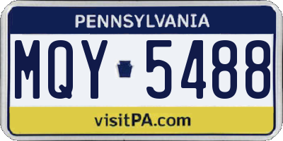 PA license plate MQY5488