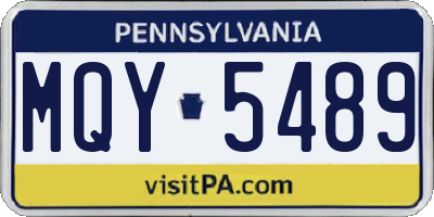 PA license plate MQY5489