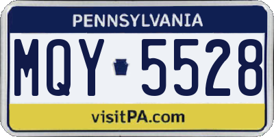 PA license plate MQY5528