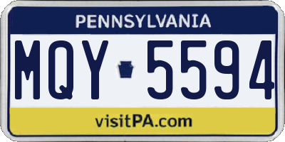 PA license plate MQY5594