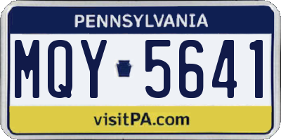 PA license plate MQY5641